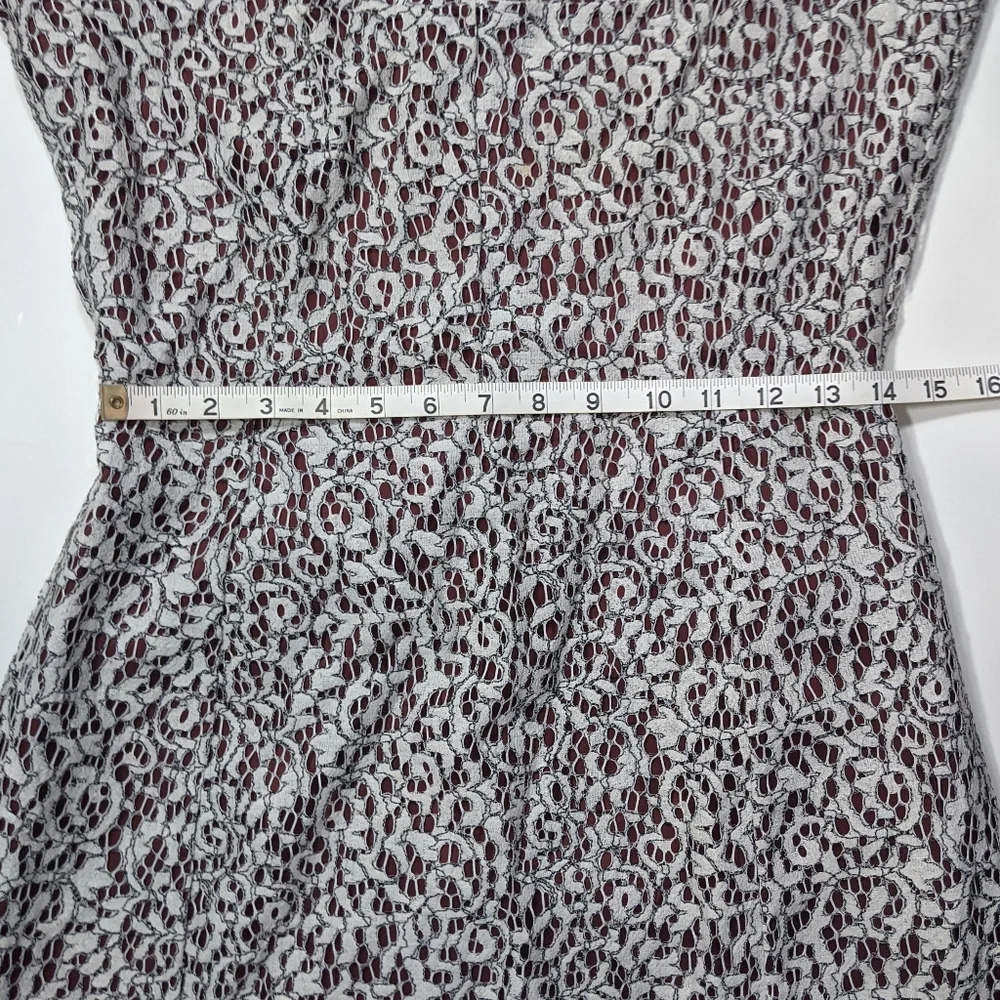 Carven White Lace Long Sleeve Dress with Red Lining - Size 8/40 - Picture 12 of 13